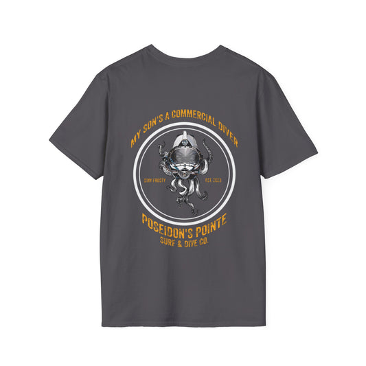 My Son's a Commercial Diver - Skullupus in Kirby Morgan Dive Helmet Unisex Softstyle T-Shirt