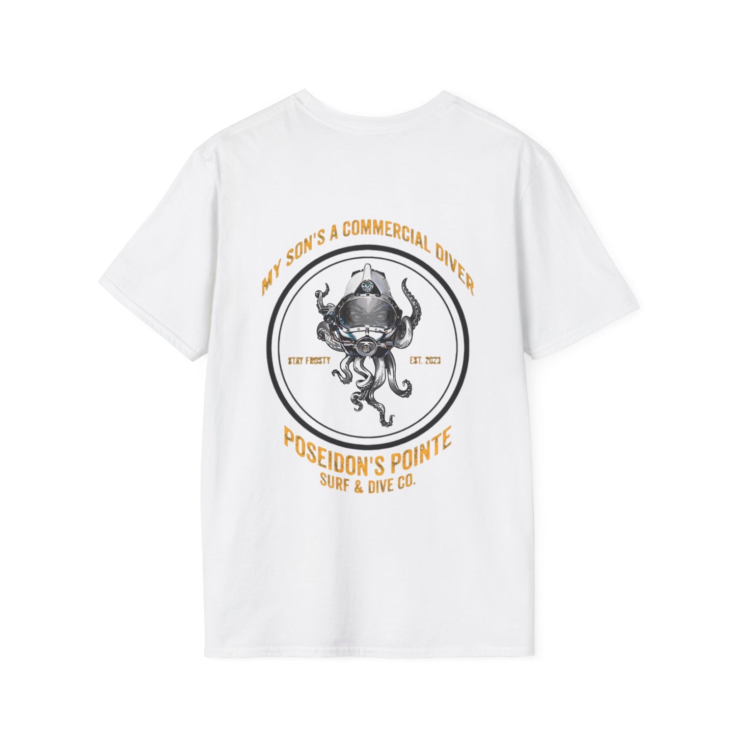 My Son's a Commercial Diver - Skullupus in Kirby Morgan Dive Helmet Unisex Softstyle T-Shirt