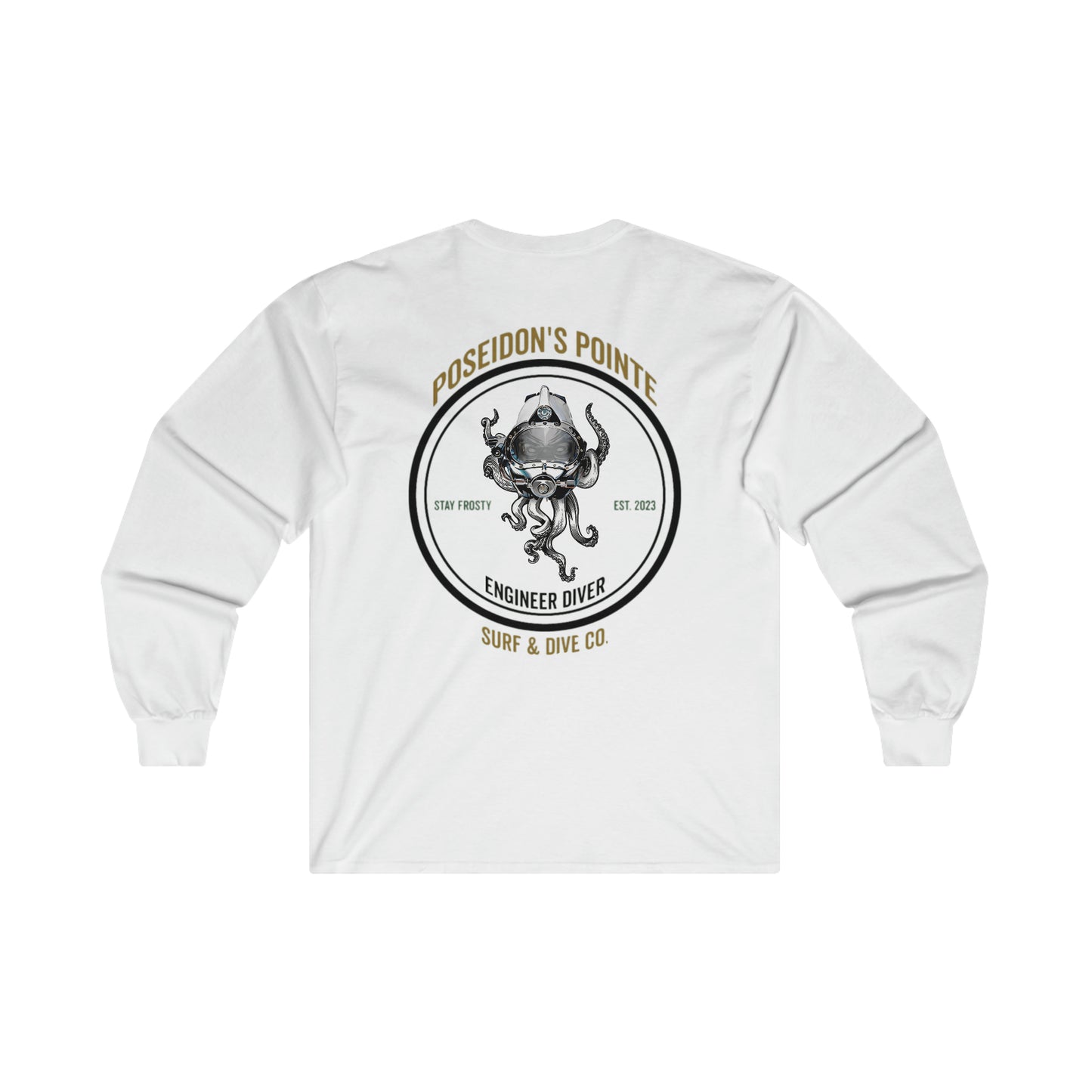 Engineer Diver (Green / Gold) - Skullupus in Kirby Morgan Helmet - Ultra Cotton Long Sleeve Tee