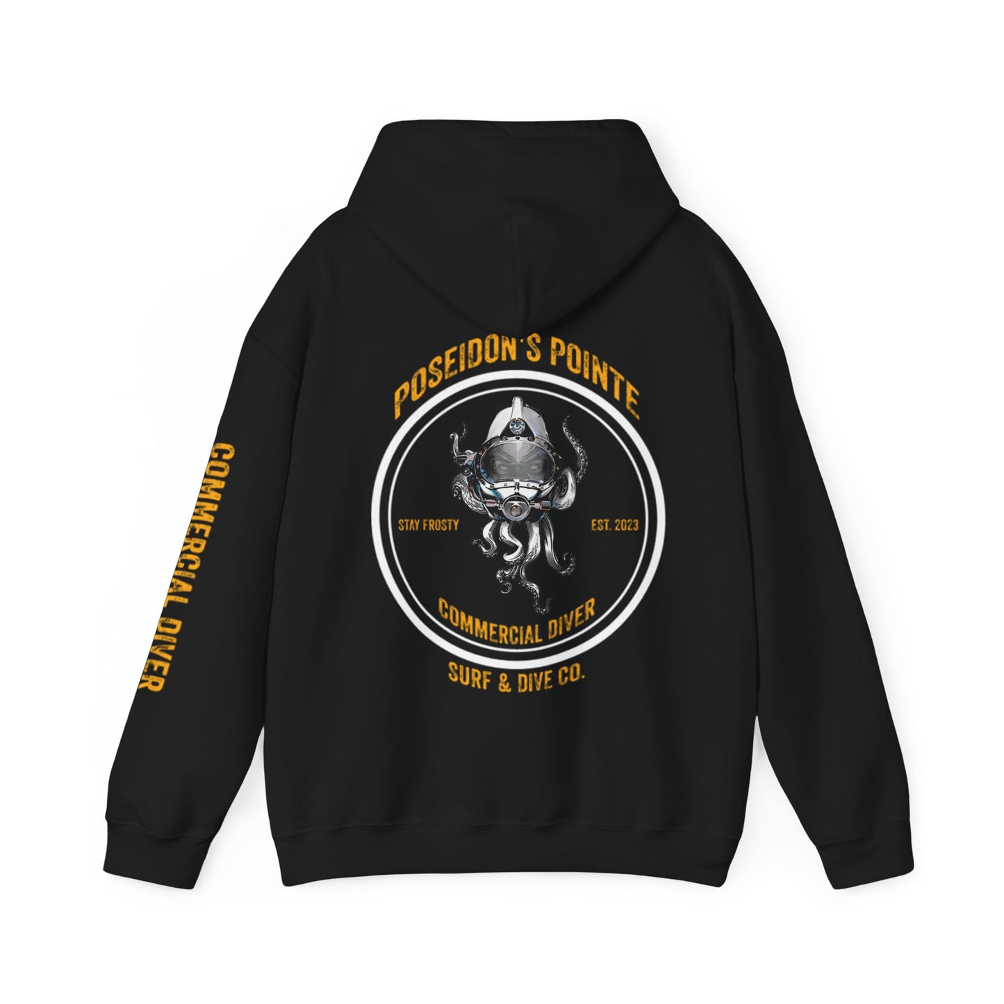 Commercial Diver - Skullupus in Kirby Morgan Helmet - Unisex Heavy Blend™ Hooded Sweatshirt