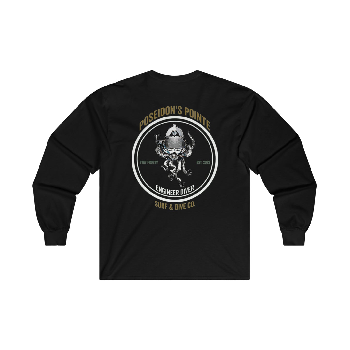 Engineer Diver (Green / Gold) - Skullupus in Kirby Morgan Helmet - Ultra Cotton Long Sleeve Tee