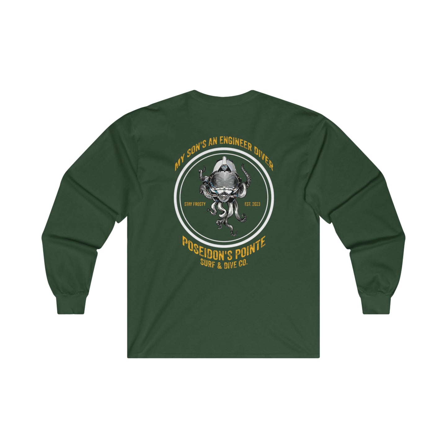 My Son's an Engineer Diver - Skullupus in Kirby Morgan Helmet - Ultra Cotton Long Sleeve Tee