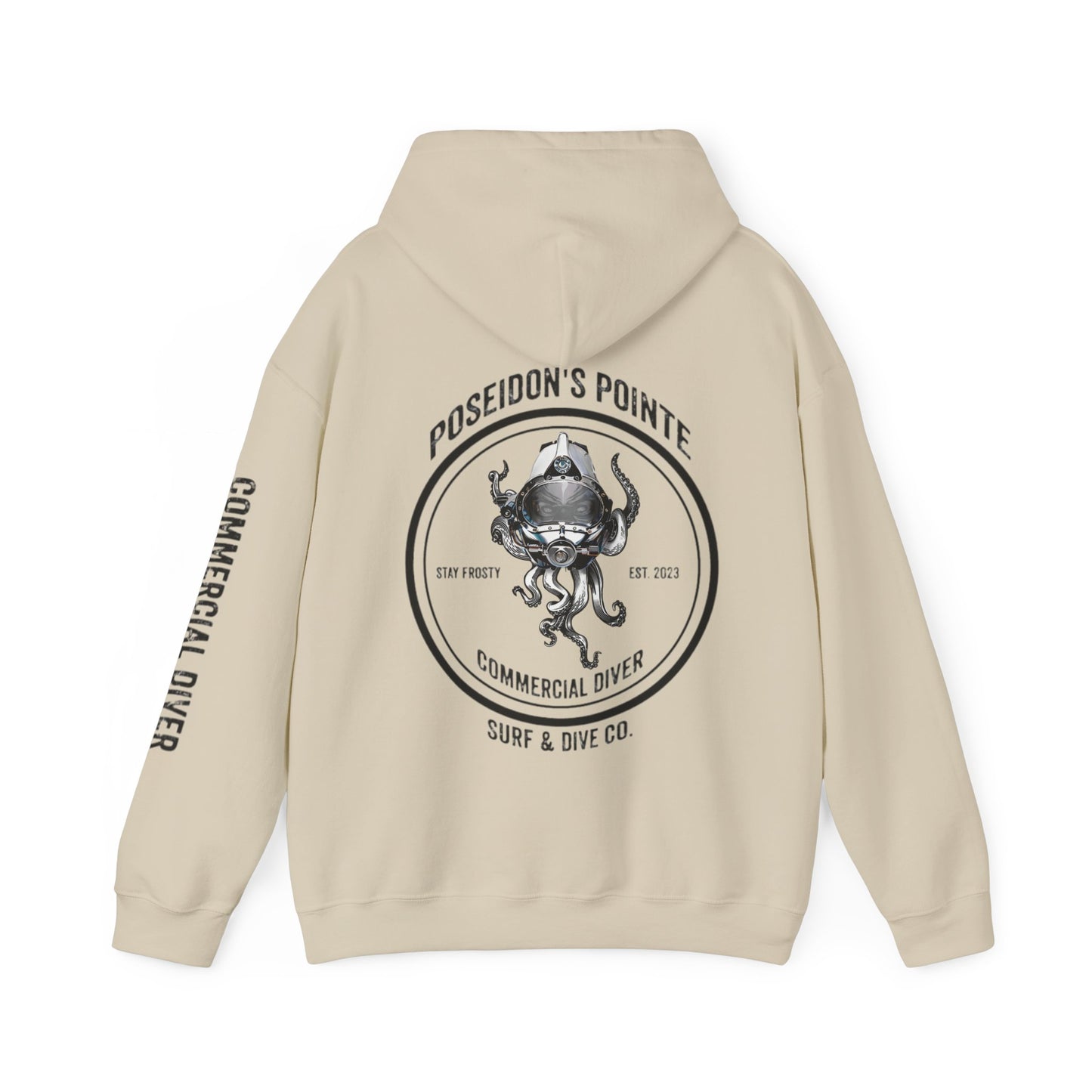 Commercial Diver - Skullupus in Kirby Morgan Helmet - Unisex Heavy Blend™ Hooded Sweatshirt