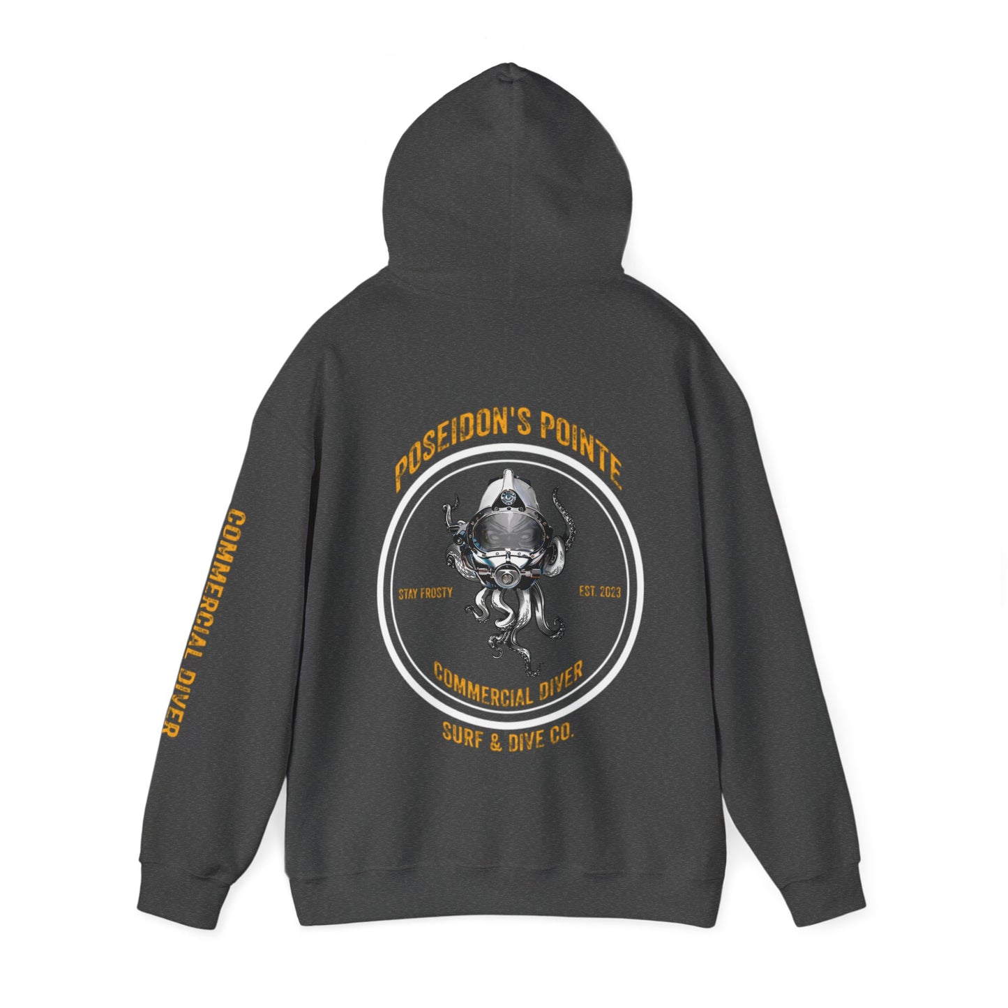 Commercial Diver - Skullupus in Kirby Morgan Helmet - Unisex Heavy Blend™ Hooded Sweatshirt