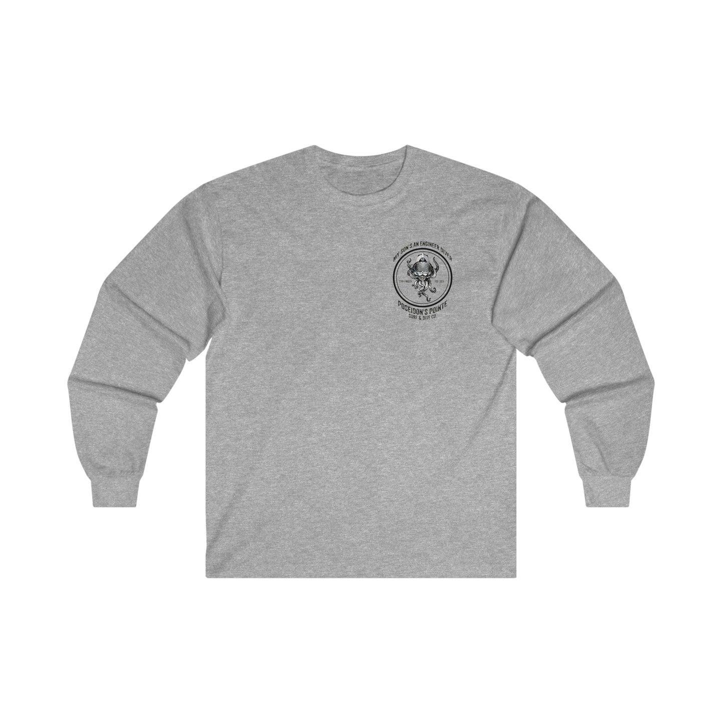 My Son's an Engineer Diver - Skullupus in Kirby Morgan Helmet - Ultra Cotton Long Sleeve Tee