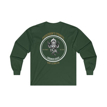 Engineer Diver (Green / Gold) - Skullupus in Kirby Morgan Helmet - Ultra Cotton Long Sleeve Tee